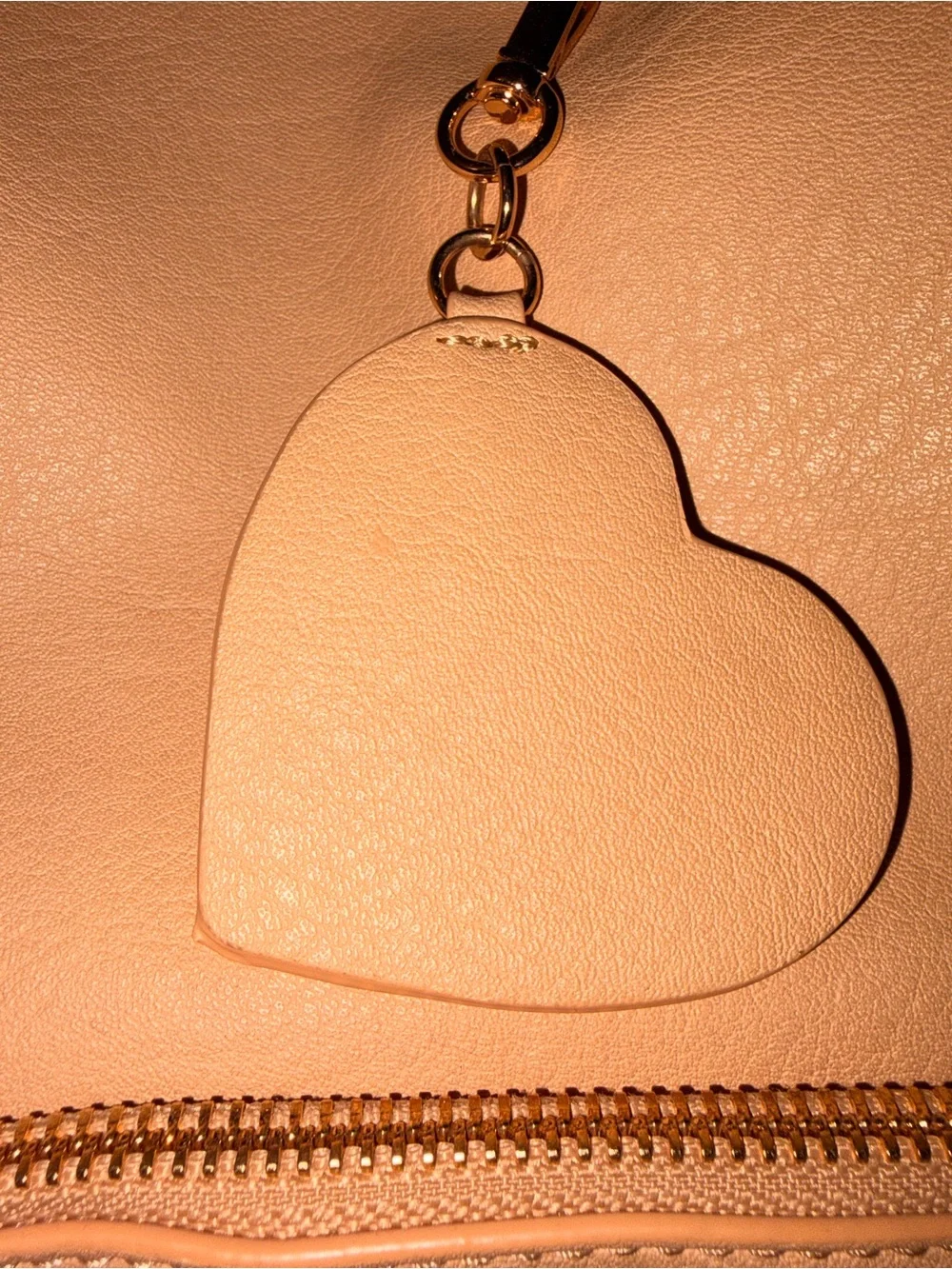 LC Lauren Conrad Peach Faux Leather Mini Backpack with Heart Charm